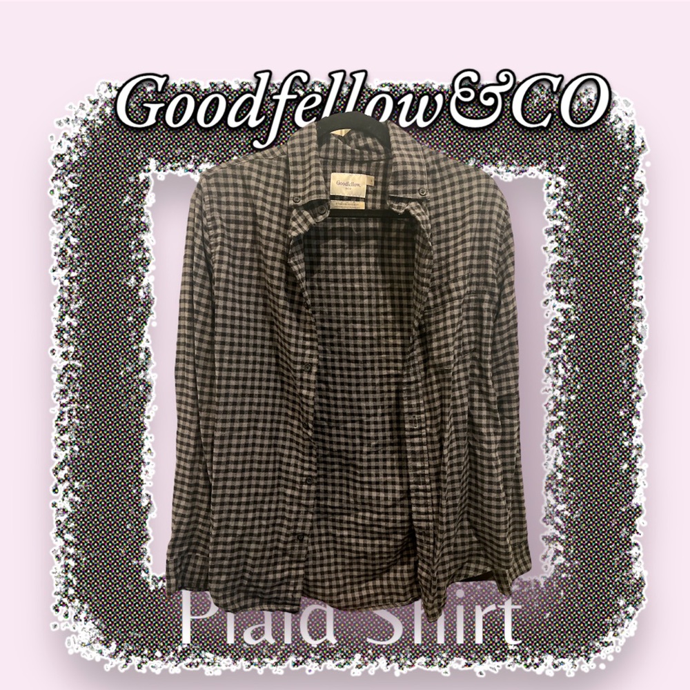 Goodfellow&CO Plaid Shirt “like new” - Adult | Color: Black/Grey | Size: S